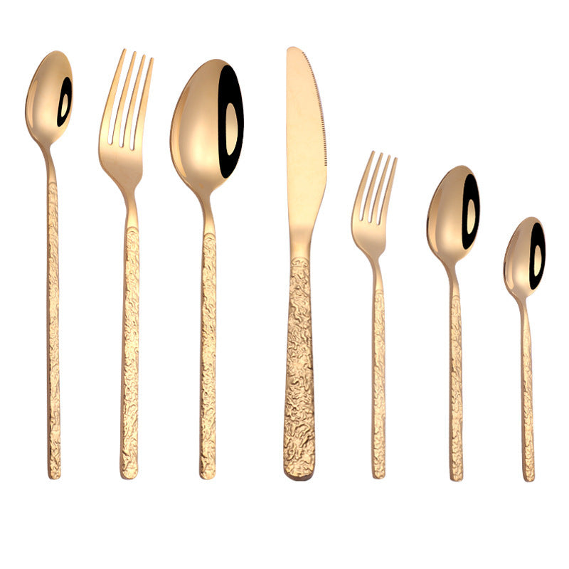 Embossed Textured Handle Steak Cutlery Western Cutlery ShopWithASmile7.com