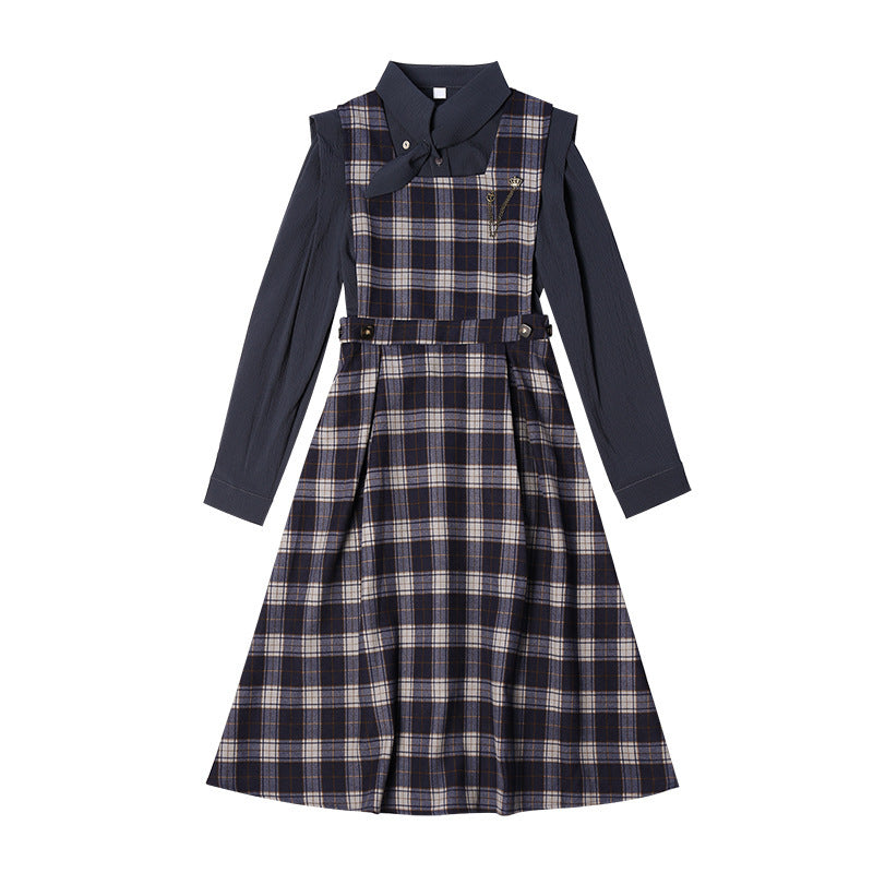 British College Style Vest A-line Skirt