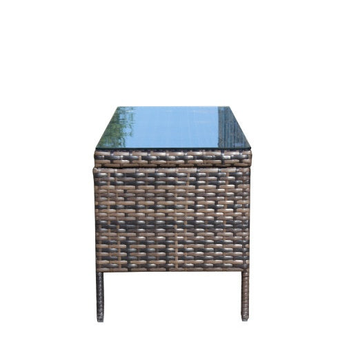 Outdoor Patio Furniture 1 Coffee Table With Clear Tempered Glass ShopWithASmile7.com