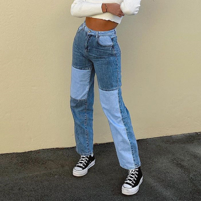 High-waist Straight-leg Pants Women's Casual Trousers