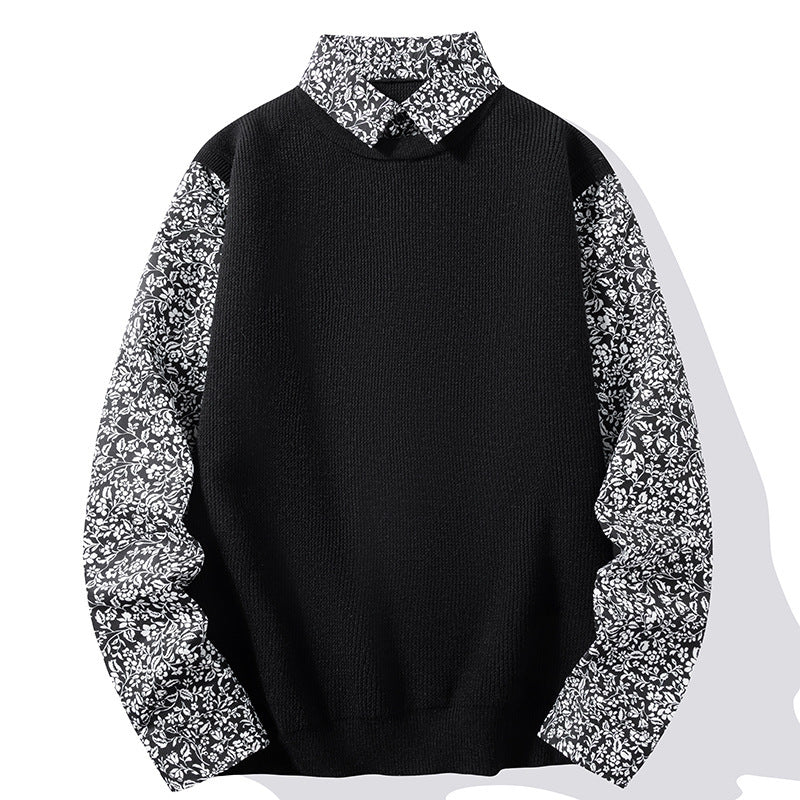 Men's Fashion Casual Shirt Collar Bottoming Sweater
