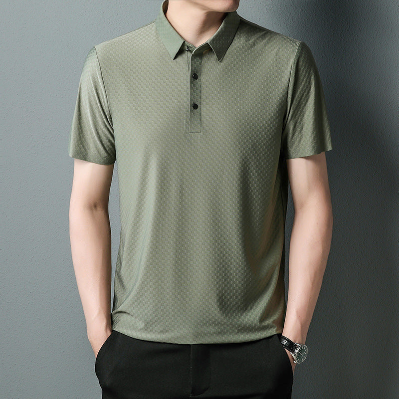 Seamless Short Sleeve Men's Solid Color