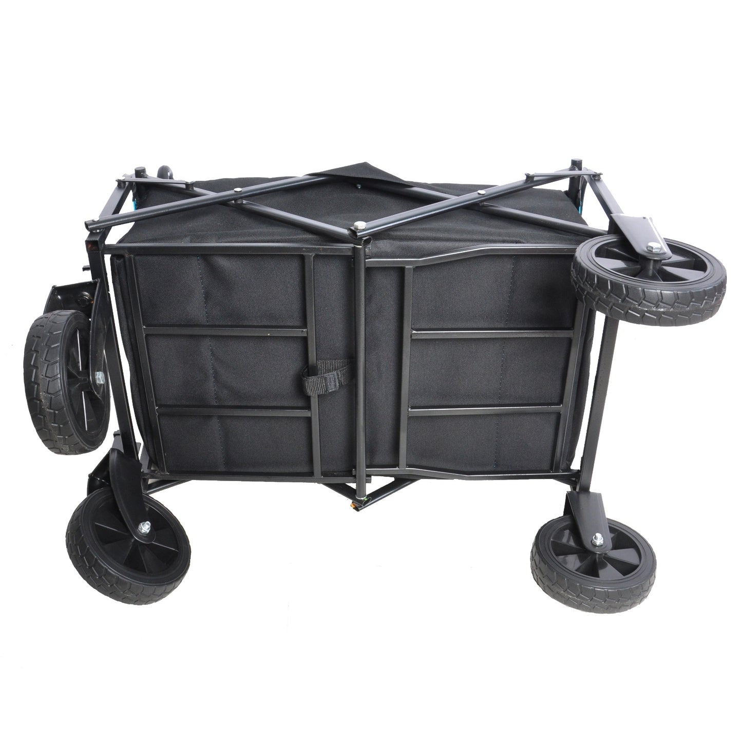 Folding Wagon Garden Shopping Beach Cart Black Blue
