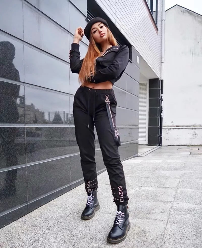 Autumn Women's Ankle Elastic Buckle Overalls