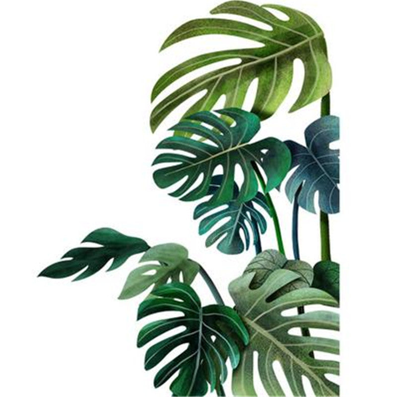 Tropical Plant Turtle Leaf Wall Sticker Home Decor Beach Palm Leave Art Wall Decal For Kids Room Living Room Bedroom Mural