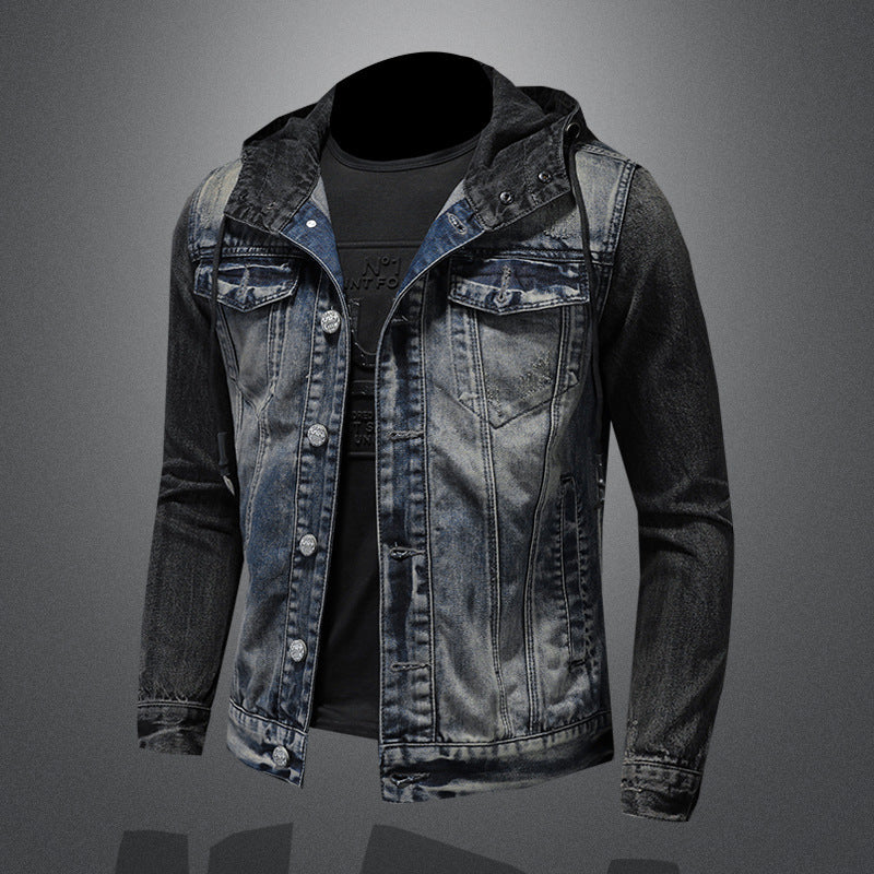 Men's Fashion Casual Slim-fit Hood Denim Jacket