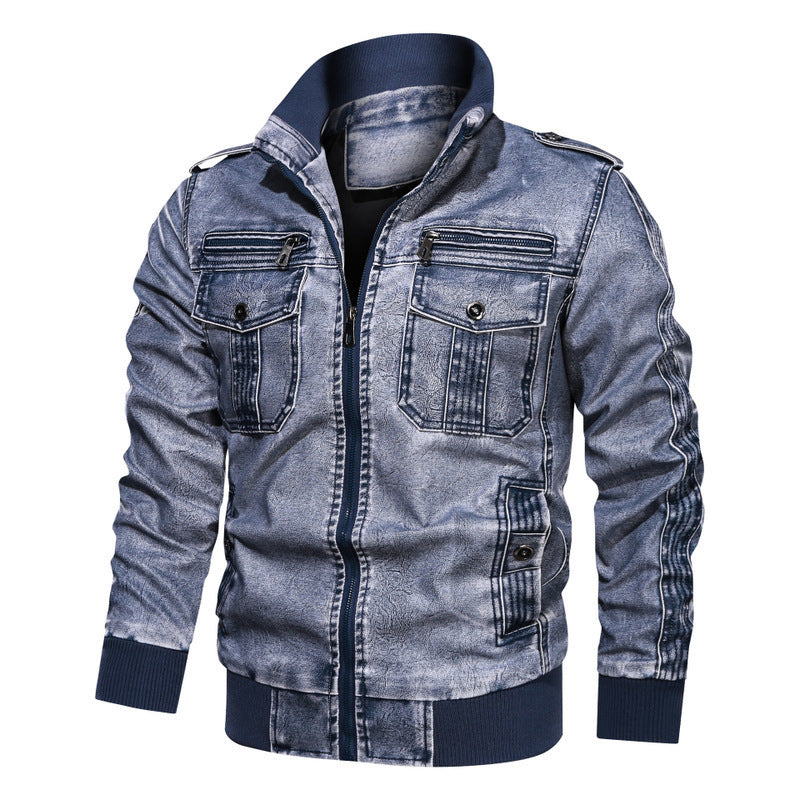 A tough leather jacket with velvet