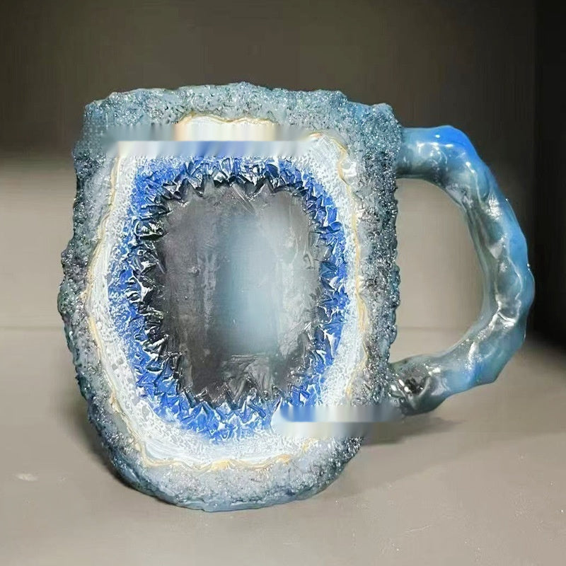 400ml Resin Mineral Crystal Coffee Mugs With Handles Elegant Fake Mineral Crystal Cup For Workplace Home Decor Christmas Gift Kitchen Gadgets ShopWithASmile7.com