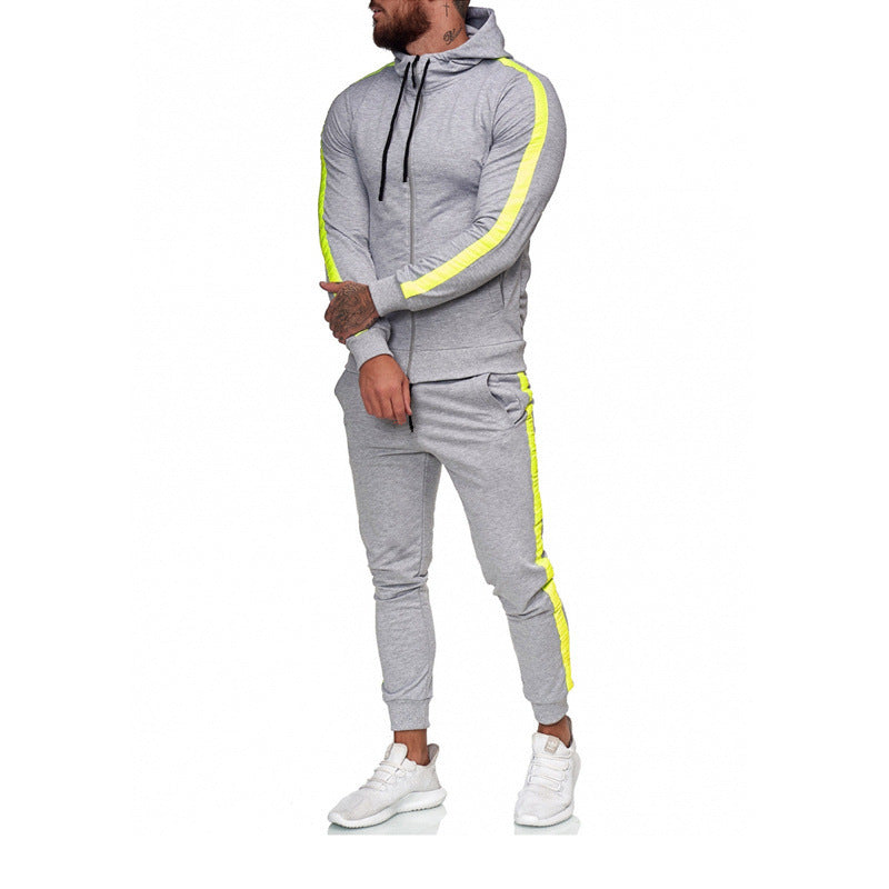 Men's Zip Shirt Hooded Sports Suit