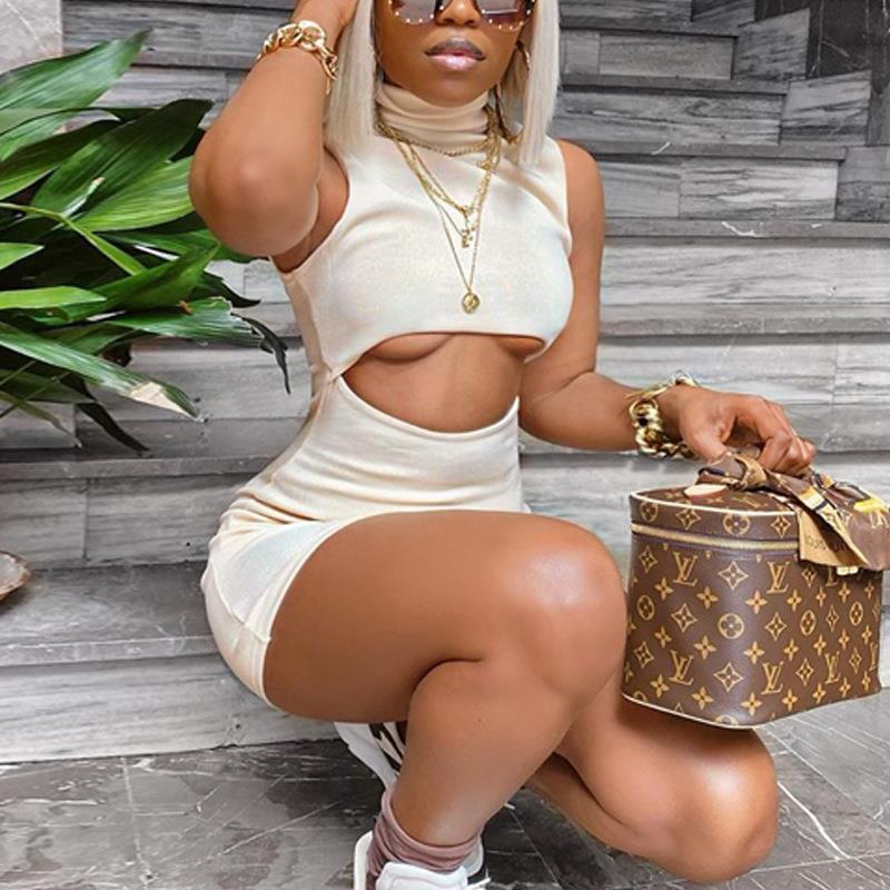 Explosive Sexy Hollow Bag Hip Skirt One Step Skirt