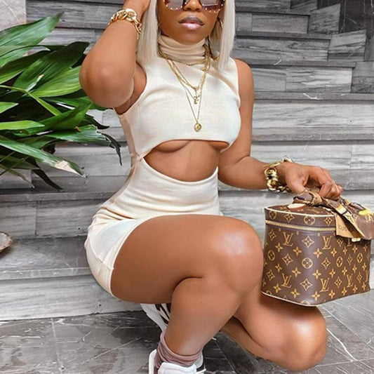 Explosive Sexy Hollow Bag Hip Skirt One Step Skirt