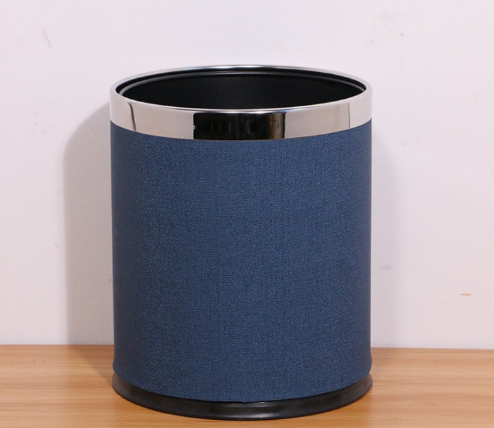 Hotel trash can fire home office double thickening creative coverless KTV room stainless steel storage bucket