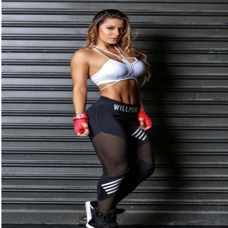 Hips and high waist mesh yoga pants