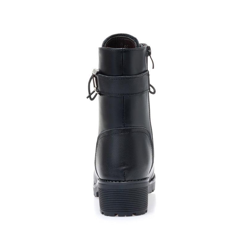 Women's leather short boots