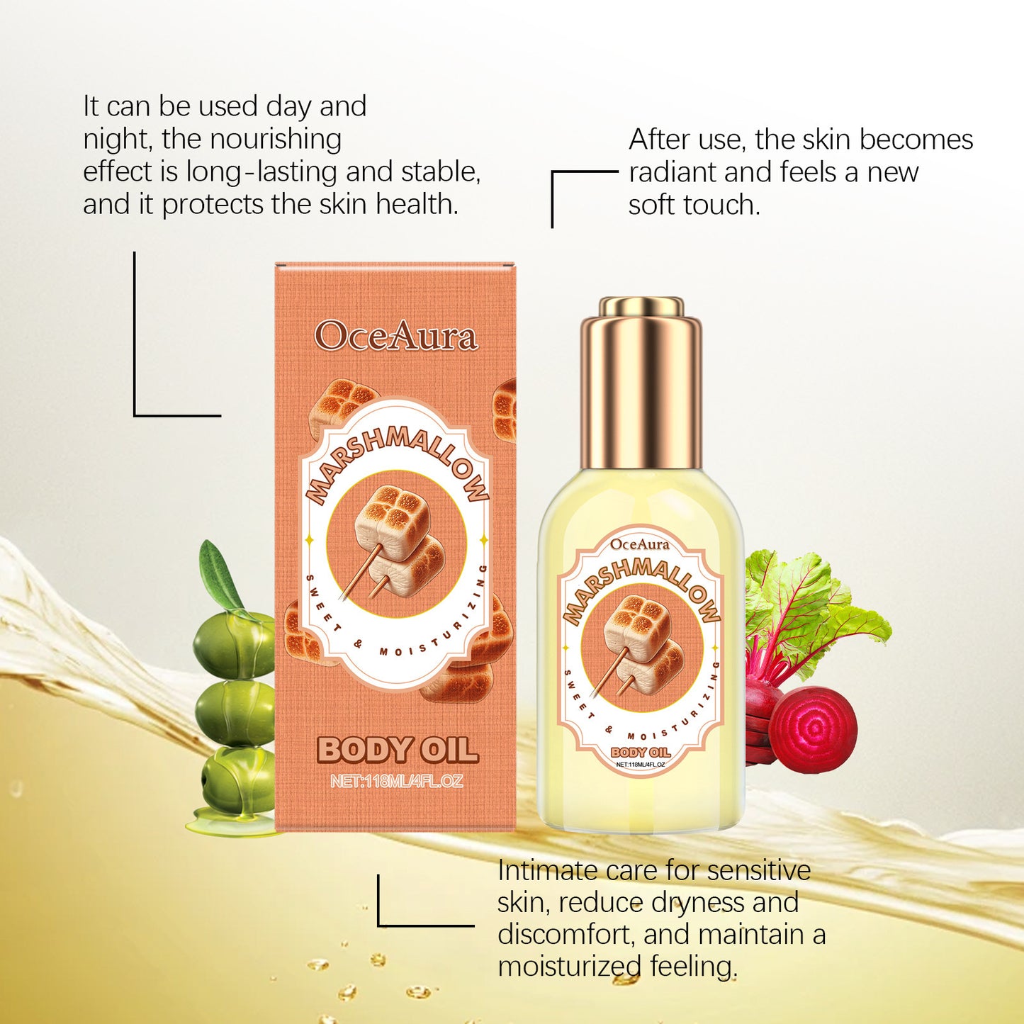 Cotton Candy Flavor Body Moisturizing Treatment Oil ShopWithASmile7.com