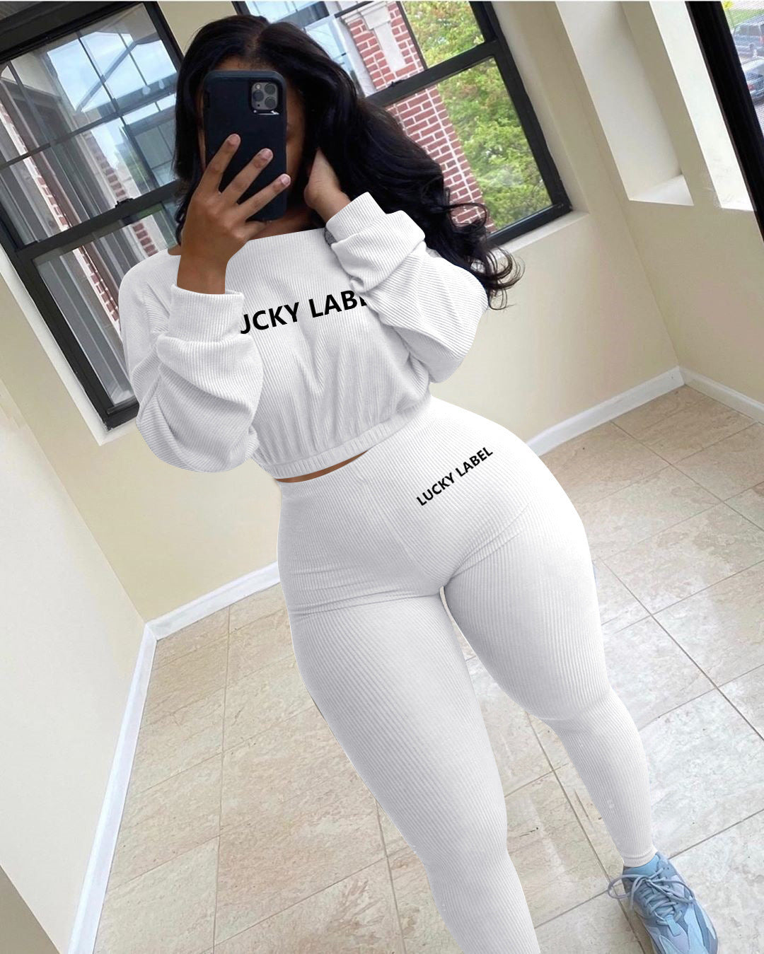 Letter embroidery sports casual suit