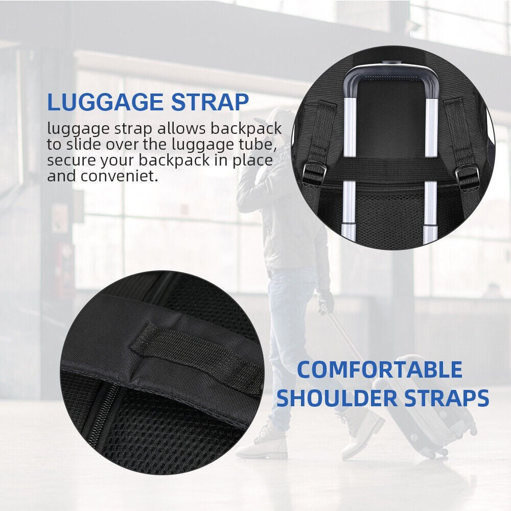 17.3 Men Women Laptop Backpack 40L Large Waterproof Rucksack Travel School Bag ShopWithASmile.com