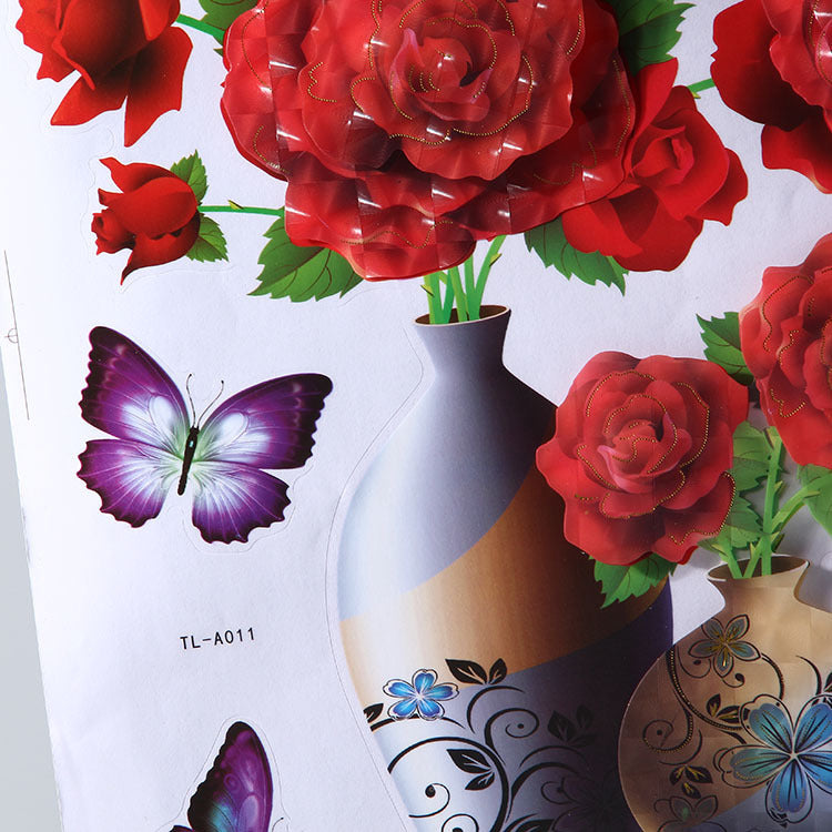 Vivid And Colorful 3D Flower Wall Stickers