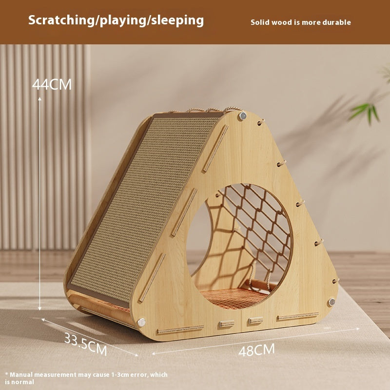 Creative Home Sisal Cat Scratching Column Solid Wood Cat Climbing Frame ShopWithASmile.com