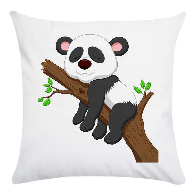 Cartoon Panda Super Soft Cotton Throwing Pillow Cover ShopWithASmile7.com