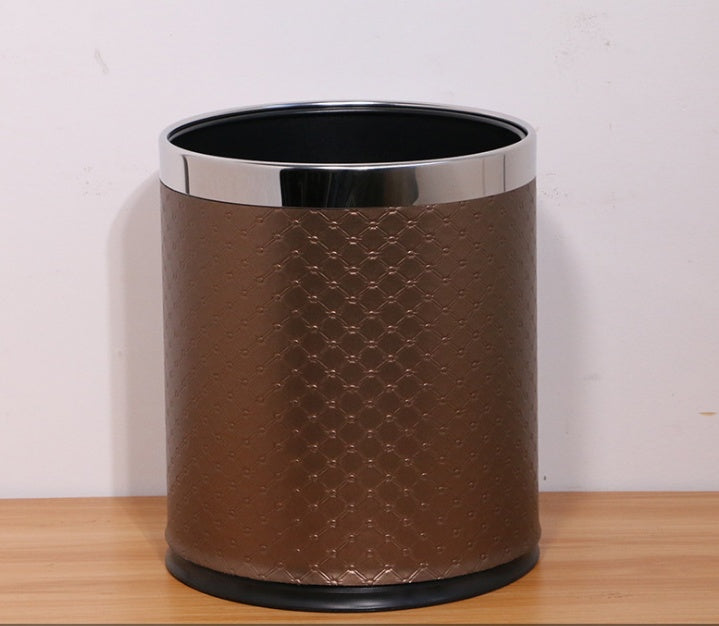 Hotel trash can fire home office double thickening creative coverless KTV room stainless steel storage bucket