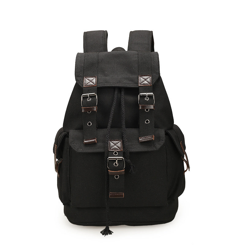 New Backpack Men's Backpack Large Capacity Canvas Bucket Bag Casual Men's Bag Travel Bag Primary and Secondary School Bags ShopWithASmile.com