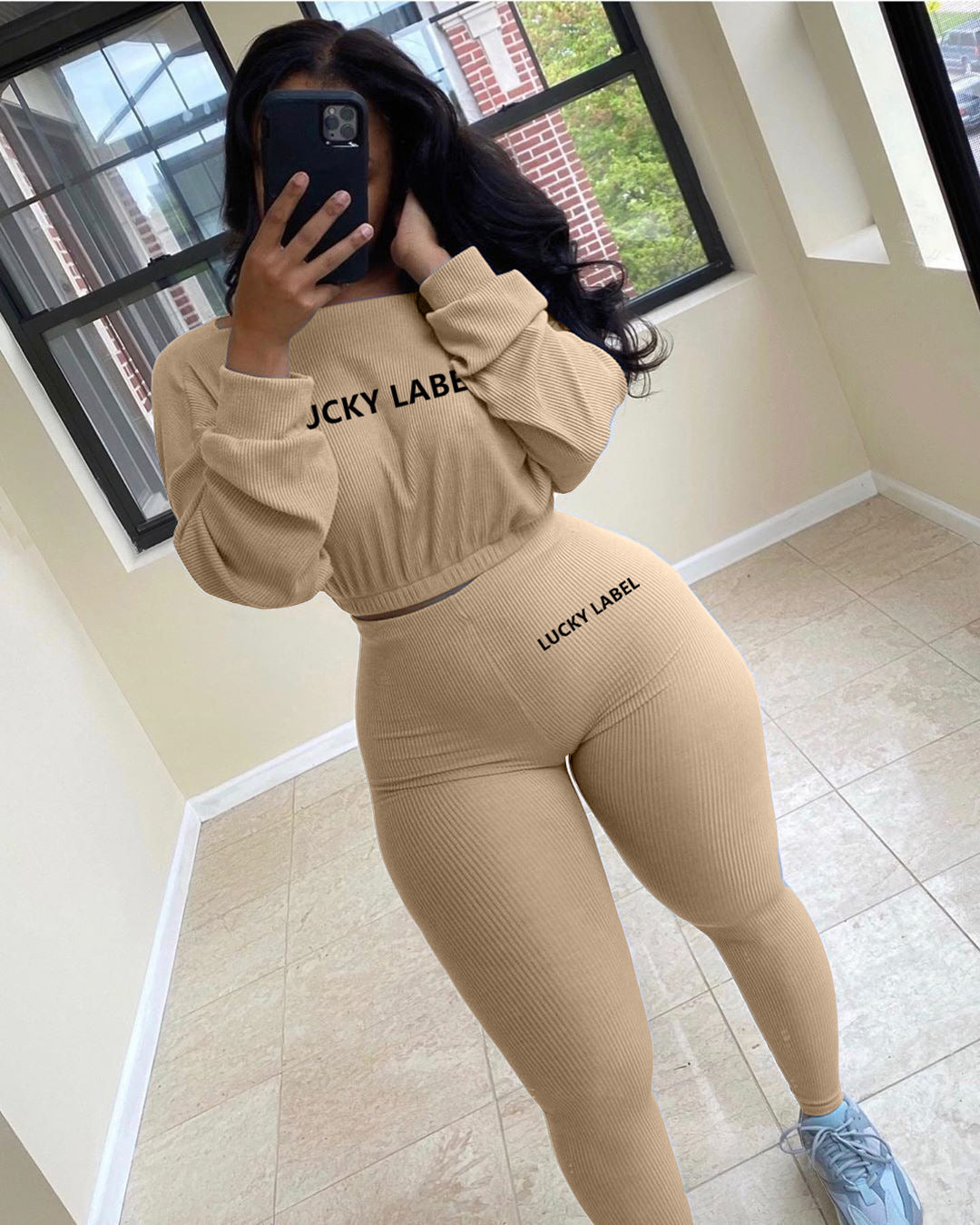 Letter embroidery sports casual suit