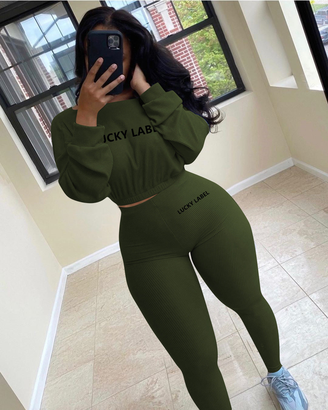 Letter embroidery sports casual suit