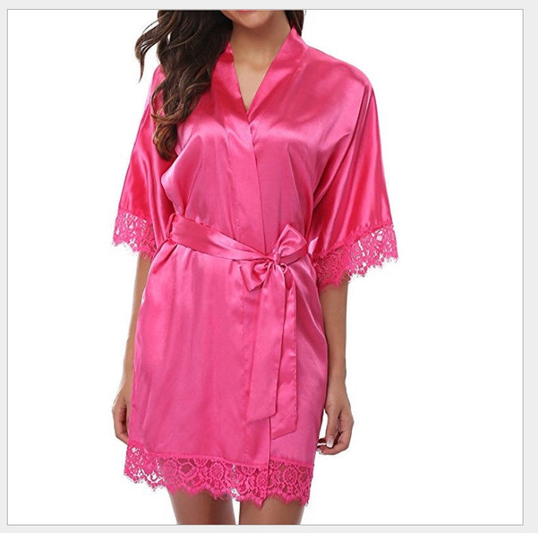 Sexy Faux Ice Silk Plus Size Nightgown ShopWithASmile7.com