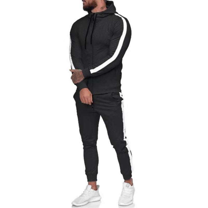 Men's Zip Shirt Hooded Sports Suit