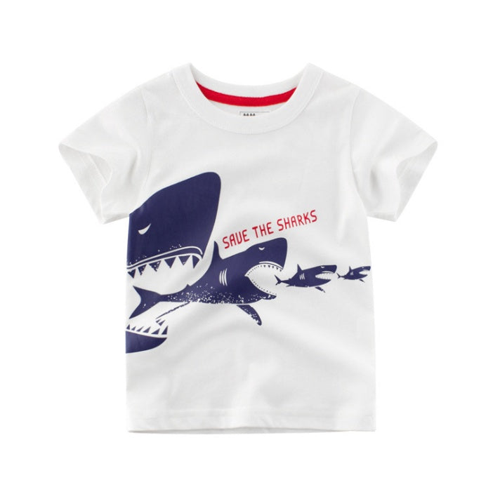 Children's Wear Summer New Korean Children's Boys Cotton T-shirt Men's Treasure In Children's Short Sleeves ShopWithASmile7.com