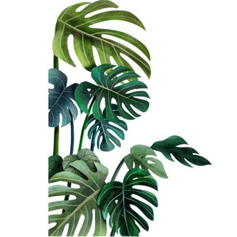 Tropical Plant Turtle Leaf Wall Sticker Home Decor Beach Palm Leave Art Wall Decal For Kids Room Living Room Bedroom Mural