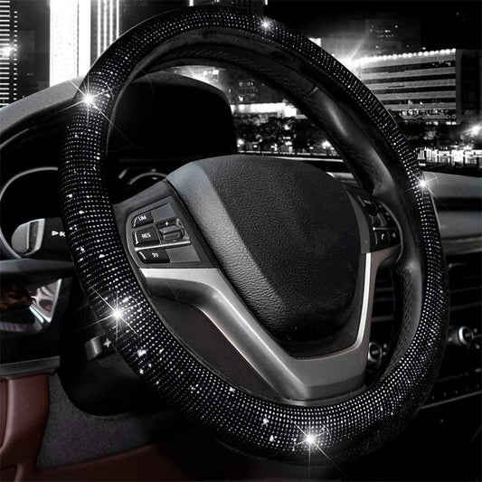 Diamond Steering Wheel Cover Rhinestones Crystals Car Handcraft Steering Wheel Covers ShopWithASmile7.com