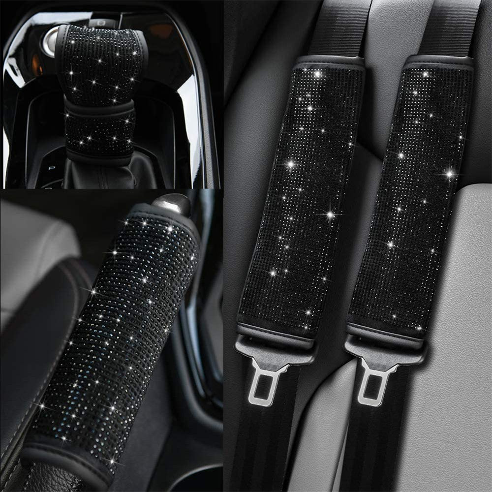 Diamond Steering Wheel Cover Rhinestones Crystals Car Handcraft Steering Wheel Covers ShopWithASmile7.com