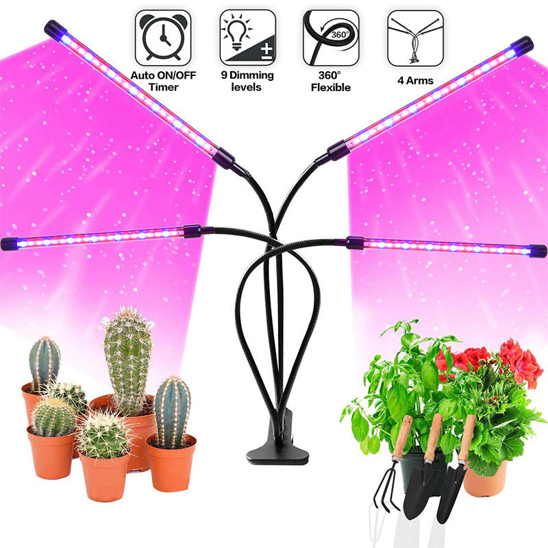Four-Head LED Clip Plant Growth Lamp