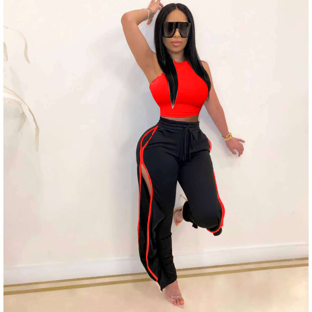 Sports Casual Letters Solid Color Sexy Suit