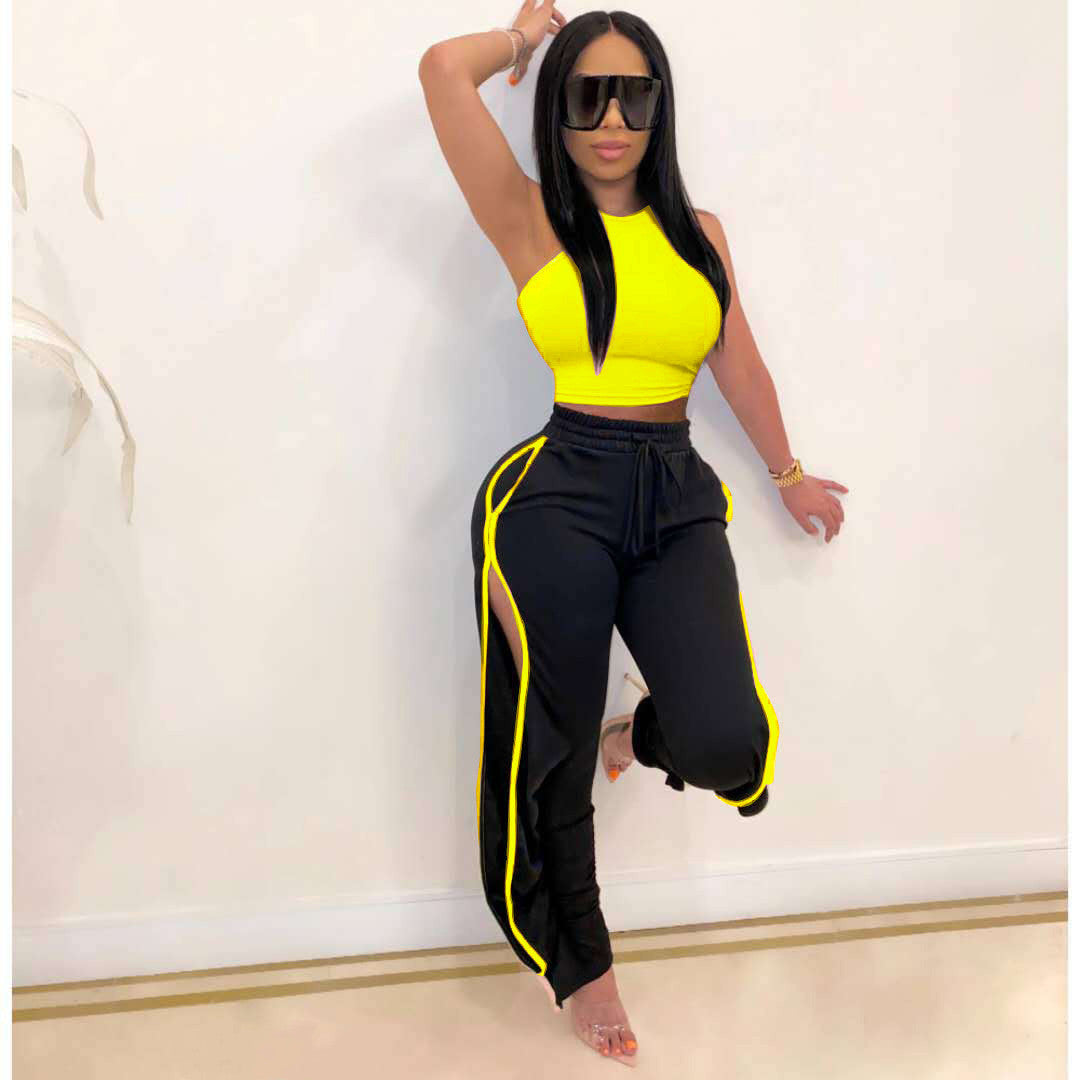 Sports Casual Letters Solid Color Sexy Suit