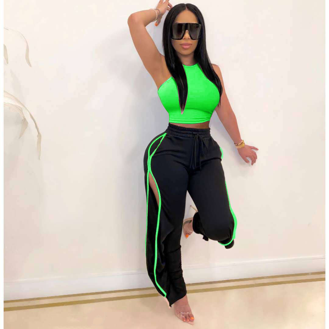 Sports Casual Letters Solid Color Sexy Suit