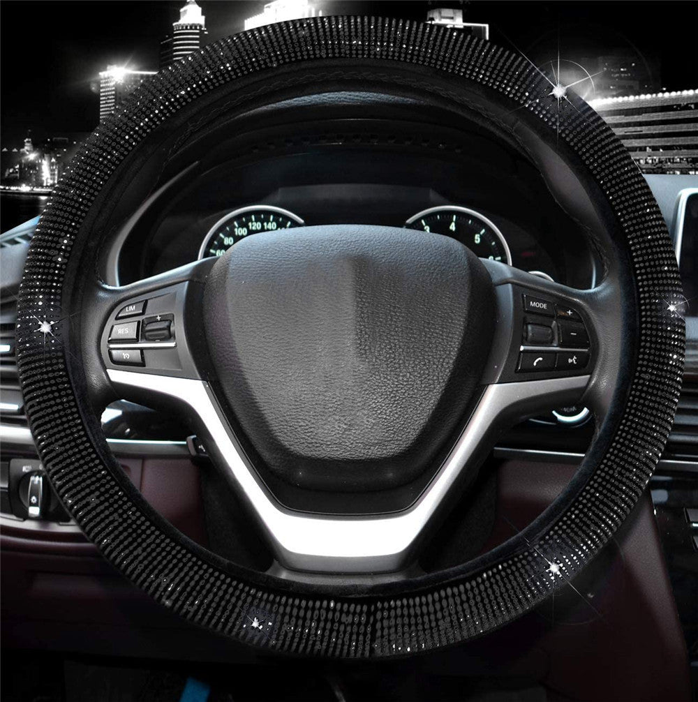 Diamond Steering Wheel Cover Rhinestones Crystals Car Handcraft Steering Wheel Covers ShopWithASmile7.com