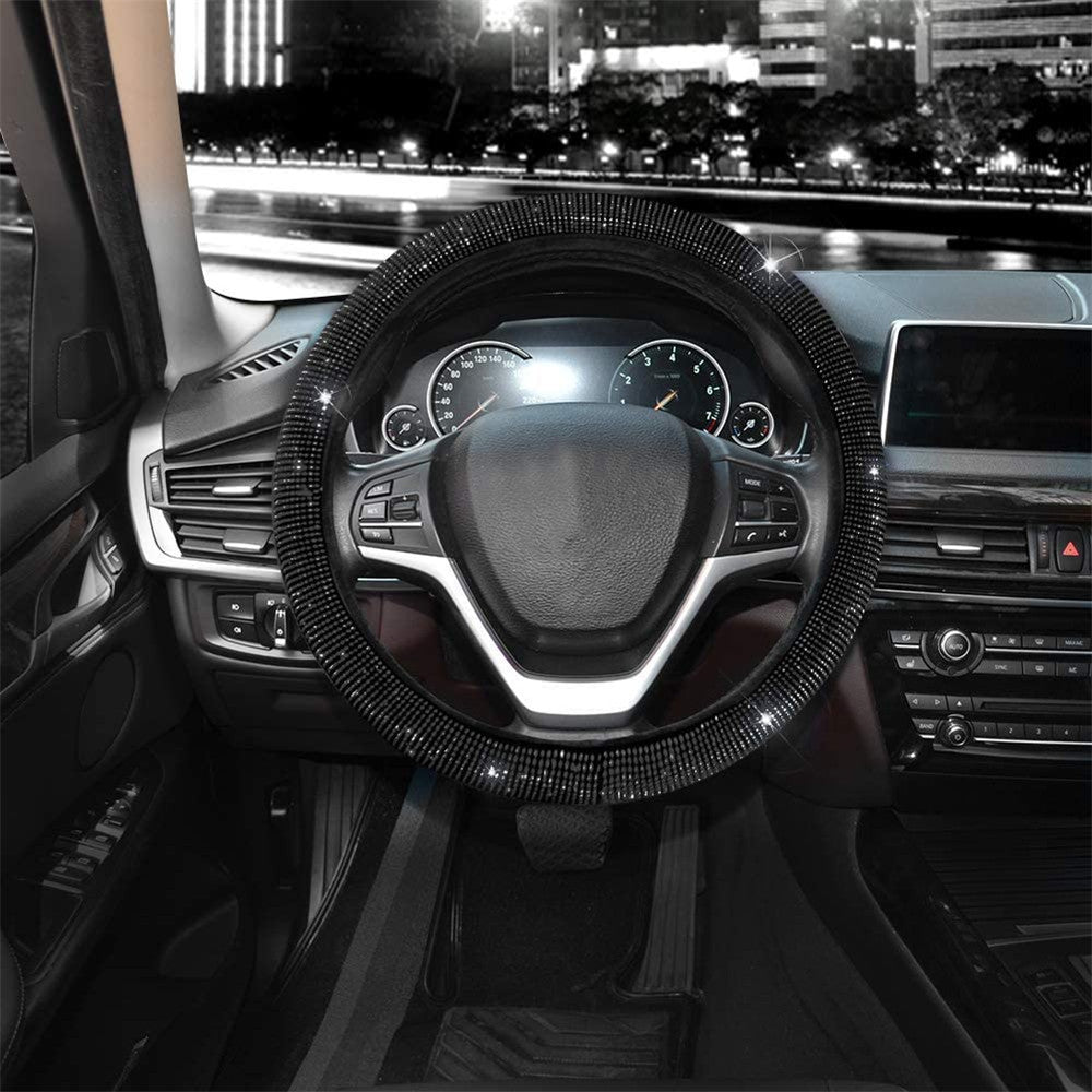 Diamond Steering Wheel Cover Rhinestones Crystals Car Handcraft Steering Wheel Covers ShopWithASmile7.com