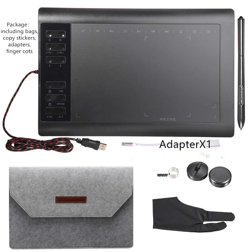 1060Plus Digital Drawing Tablet – Hand-Painted Graphic Tablet with USB Interface, 10.1" Active Area, 8192 Pressure Levels, Ideal for Artists, Designers, and Writing