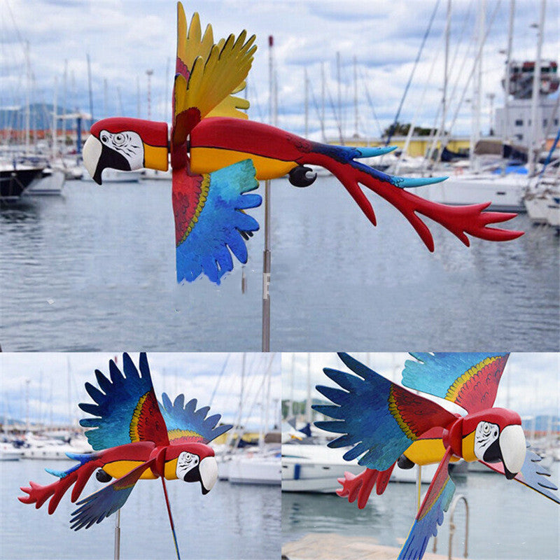 Windmill Series Parrots Garden Lawn Decoration Courtyard Farm Yard Animal Decorative Stakes Wind Spinners