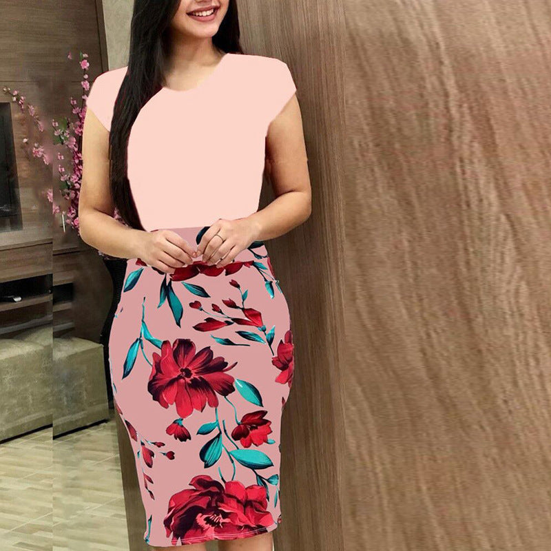 Printed Office Midi Pencil Dress Large Women Dress ShopWithASmile.com