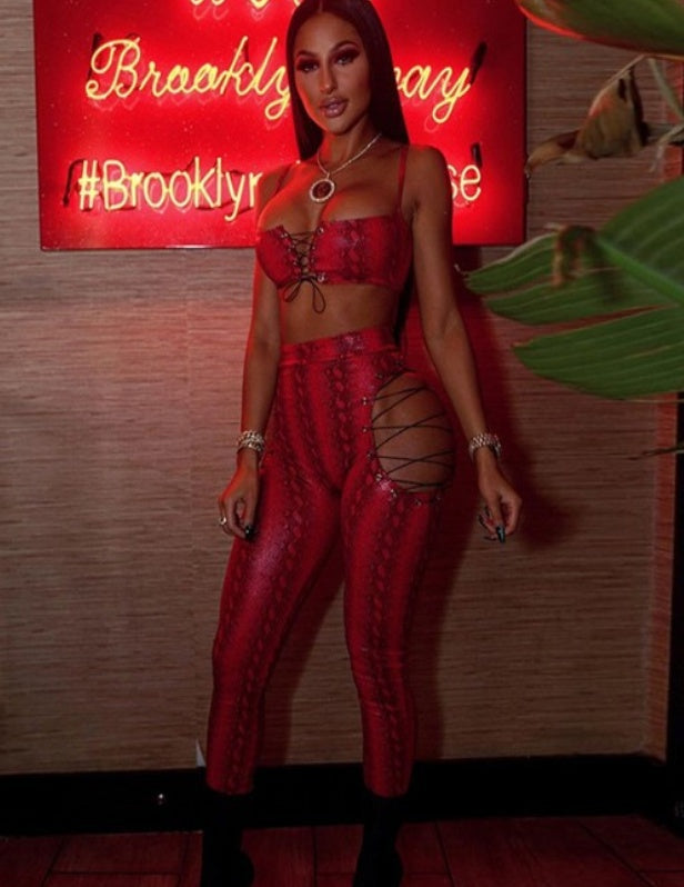 Tube Top Hollow Drawstring Sleeveless Two-piece Suit ShopWithASmile7.com