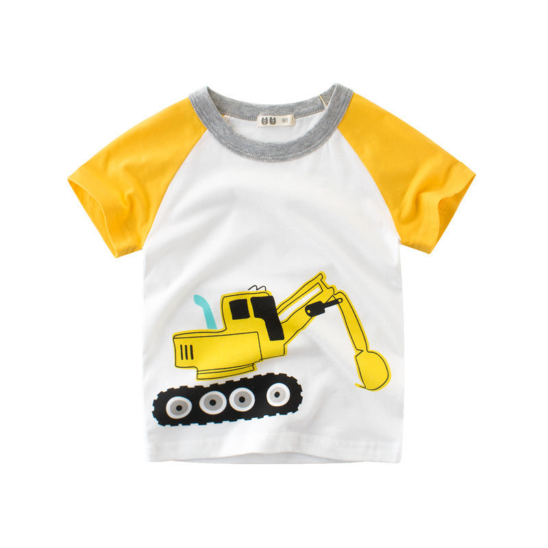 Children's Clothing Summer Boys Short Sleeved Full Print Car Cartoon Children's T Shirt ShopWithASmile7.com