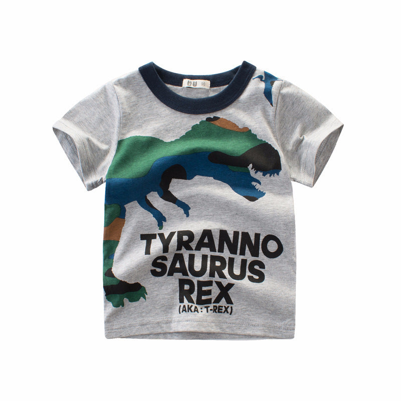 Children's Clothing Summer Boys Short Sleeved Full Print Car Cartoon Children's T Shirt ShopWithASmile7.com
