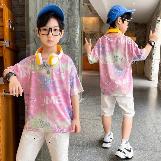 Summer Big Boy Handsome Tops, Children's Summer Clothes, Thin Style, Western Style ShopWithASmile7.com