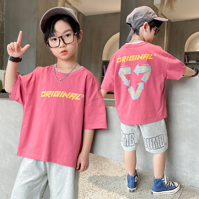 Summer Big Boy Handsome Tops, Children's Summer Clothes, Thin Style, Western Style ShopWithASmile7.com