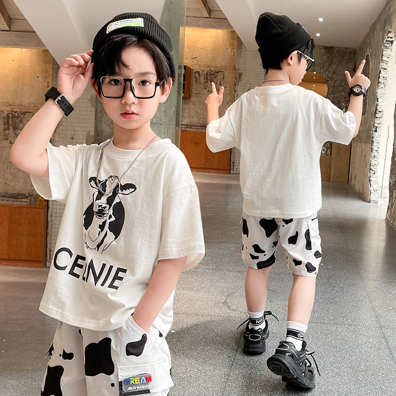 Summer Big Boy Handsome Tops, Children's Summer Clothes, Thin Style, Western Style ShopWithASmile7.com
