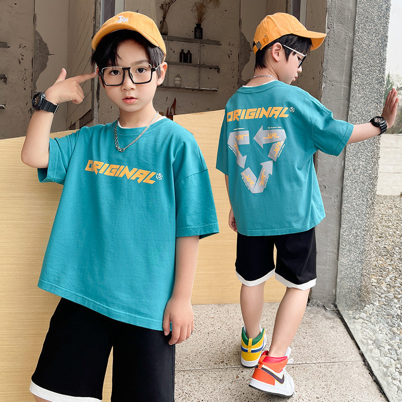 Summer Big Boy Handsome Tops, Children's Summer Clothes, Thin Style, Western Style ShopWithASmile7.com